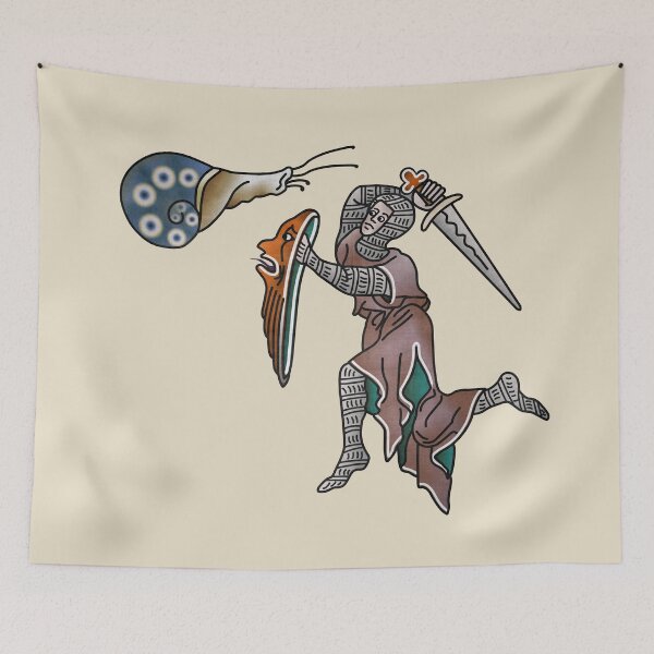 Item preview, Marginalia Knight vs Snail medieval meme designed and sold by MargiKnights.