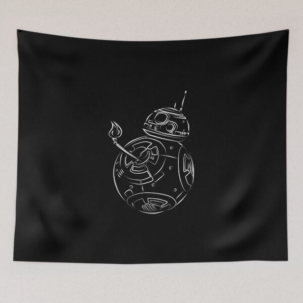 Item preview, Robot Fire White Line Art designed and sold by ElenaArtDesign.