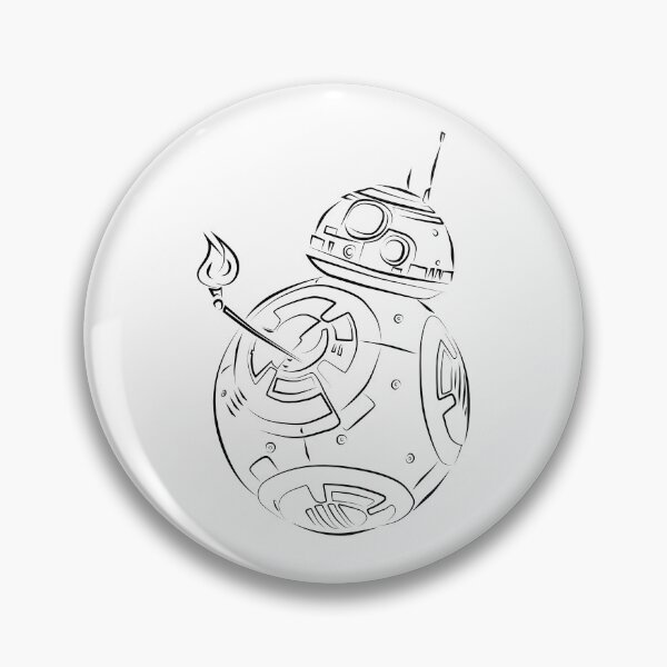 Item preview, Robot Fire Black Line Art designed and sold by ElenaArtDesign.