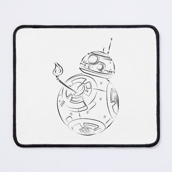 Item preview, Robot Fire Black Line Art designed and sold by ElenaArtDesign.