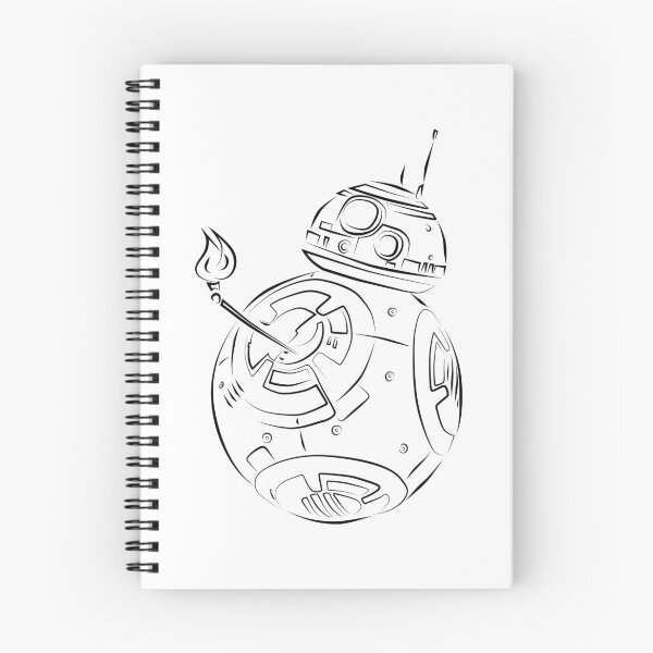 Item preview, Robot Fire Black Line Art designed and sold by ElenaArtDesign.