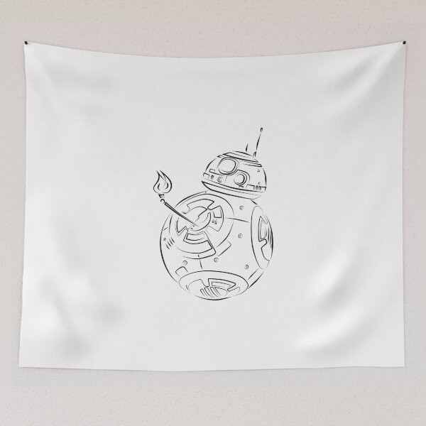 Item preview, Robot Fire Black Line Art designed and sold by ElenaArtDesign.