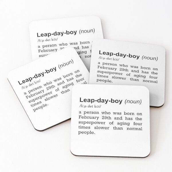 Item preview, Leap year February 29 birthday | Leap day boy word definition style designed and sold by StarArtsStudio.