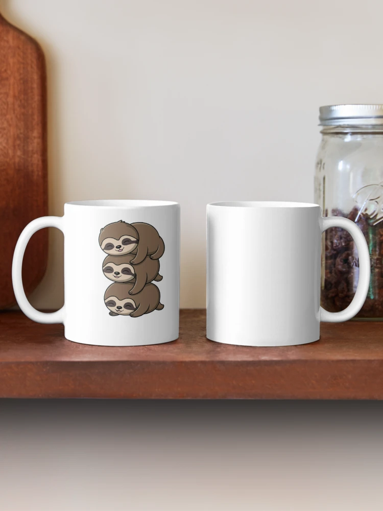 Thumbnail 2 of 6, Coffee Mug, sloth stack designed and sold by StickerStyleHub.