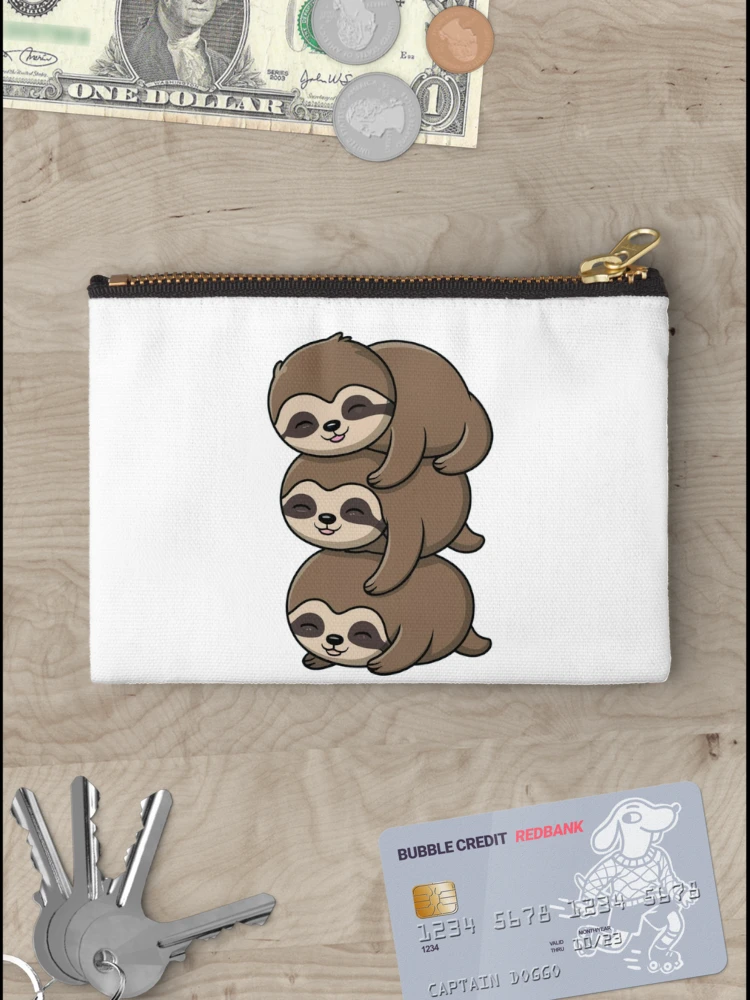 Thumbnail 3 of 4, Zipper Pouch, sloth stack designed and sold by StickerStyleHub.
