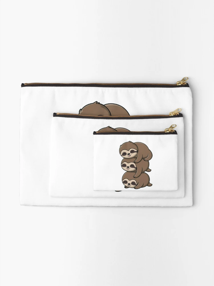 Thumbnail 2 of 4, Zipper Pouch, sloth stack designed and sold by StickerStyleHub.