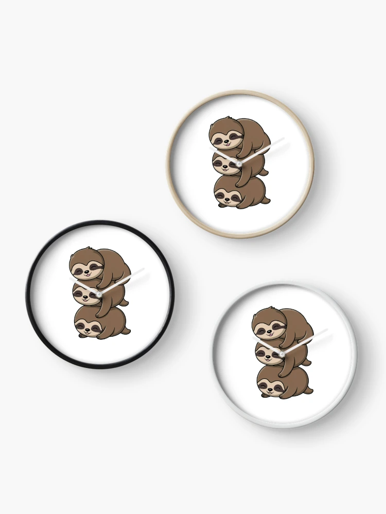 Thumbnail 3 of 4, Clock, sloth stack designed and sold by StickerStyleHub.