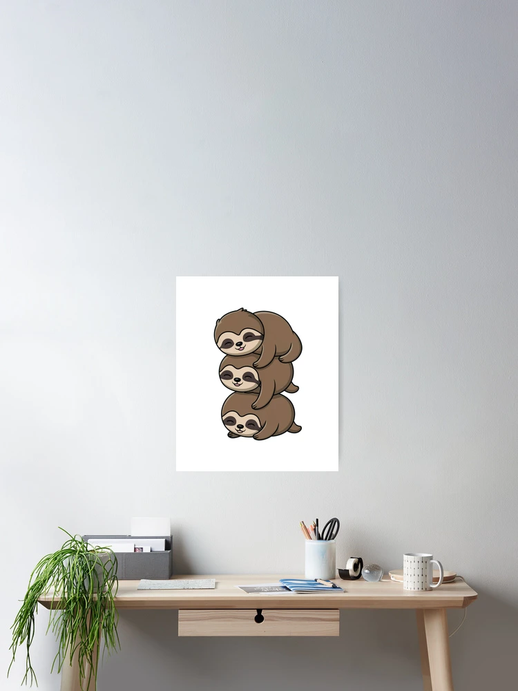 Thumbnail 2 of 3, Poster, sloth stack designed and sold by StickerStyleHub.