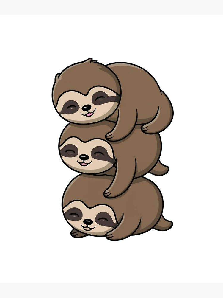 Thumbnail 3 of 3, Poster, sloth stack designed and sold by StickerStyleHub.
