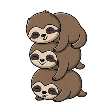 Artwork thumbnail, sloth stack by StickerStyleHub