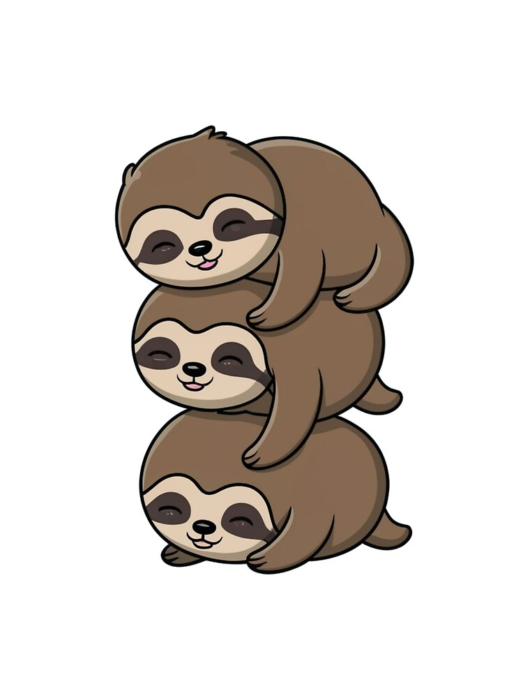 Thumbnail 3 of 3, Scarf, sloth stack designed and sold by StickerStyleHub.