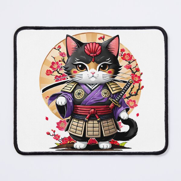 Item preview, Japanese Samurai Cat Tattoo, Kawaii Ninja Cat designed and sold by TaevasDesign.