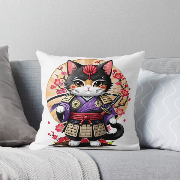 Item preview, Japanese Samurai Cat Tattoo, Kawaii Ninja Cat designed and sold by TaevasDesign.
