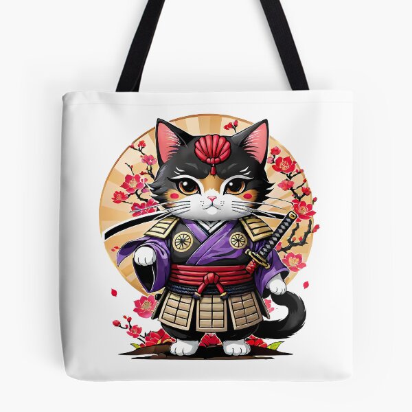 Item preview, Japanese Samurai Cat Tattoo, Kawaii Ninja Cat designed and sold by TaevasDesign.