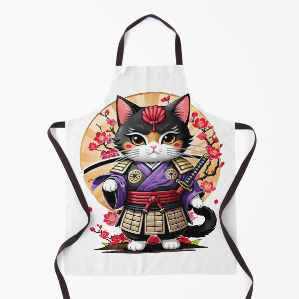 Item preview, Japanese Samurai Cat Tattoo, Kawaii Ninja Cat designed and sold by TaevasDesign.
