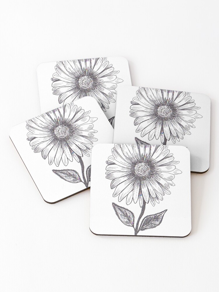 Thumbnail 1 of 5, Coasters (Set of 4), Flower designed and sold by PlantBased40.