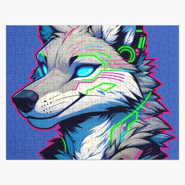 Artikel-Vorschau von Cyberpunk Neon Furry Anthro Coyote, designt und verkauft von BlueBullBazaar.