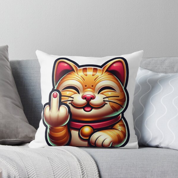 Item preview, This lucky cat is wishing you...uhhh designed and sold by joystreethouse.