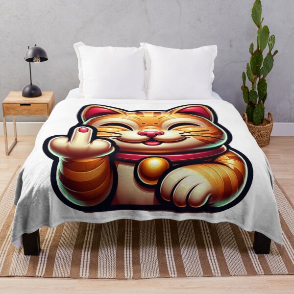Item preview, This lucky cat is wishing you...uhhh designed and sold by joystreethouse.