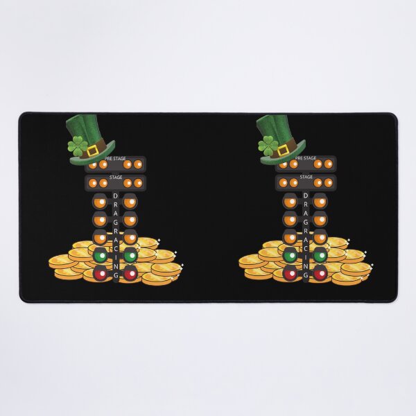 Item preview, St Patricks Day Leprechaun Shamrock Drag Racing Tree Race Track Dragstrip Lucky Irish St Paddys Day Clover designed and sold by CarantinedChaos.