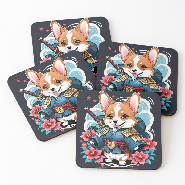 Item preview, Japanese Samurai Corgi Tattoo, Kawaii Ninja Corgi designed and sold by TaevasDesign.