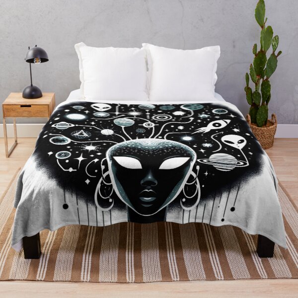 Item preview, Afrofuturism Afro Girl African Art designed and sold by KitonicTees.