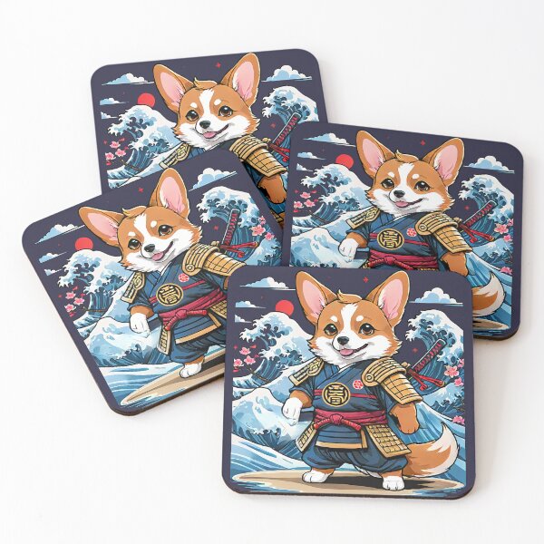 Item preview, Japanese Samurai Corgi Tattoo, Kawaii Ninja Corgi designed and sold by TaevasDesign.