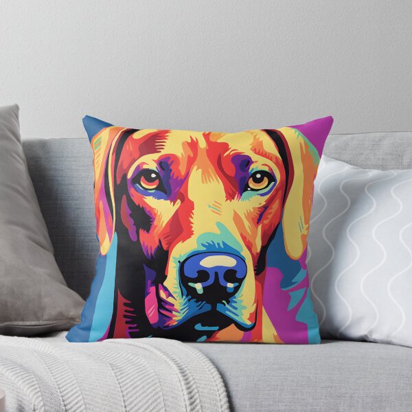 Item preview, Rhodesian ridgeback dog portraits drawing. animal colorful. Animal throw pillow.  designed and sold by formform.