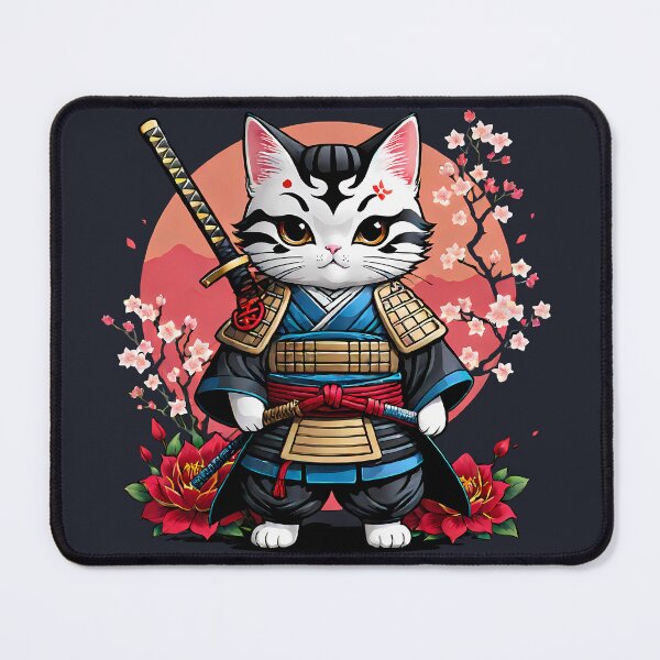 Item preview, Japanese Samurai Cat Tattoo, Kawaii Ninja Cat designed and sold by TaevasDesign.