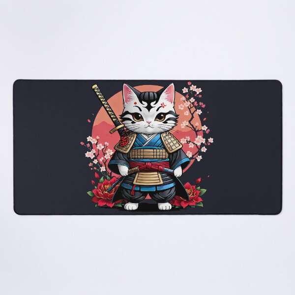 Item preview, Japanese Samurai Cat Tattoo, Kawaii Ninja Cat designed and sold by TaevasDesign.