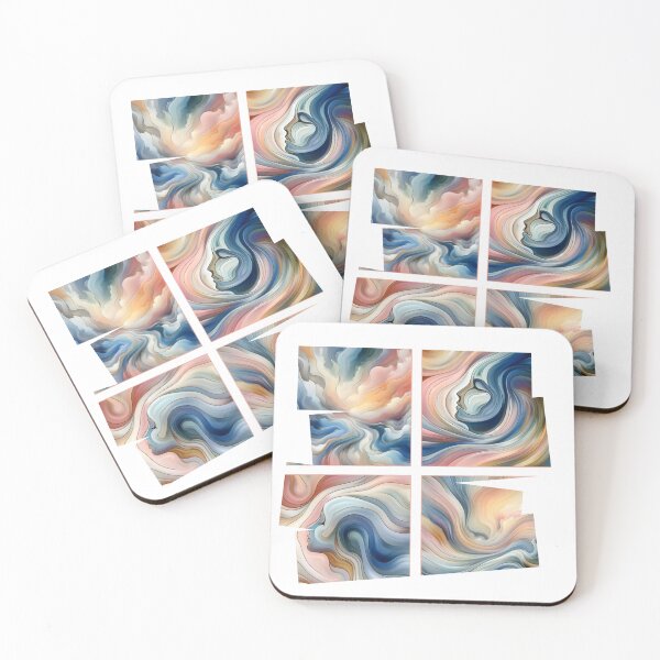 Item preview, Abstract artpiece, fantasy women face, pastell  designed and sold by Coolparrotgirl.