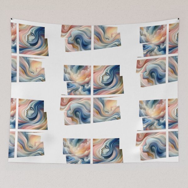 Item preview, Abstract artpiece, fantasy women face, pastell  designed and sold by Coolparrotgirl.