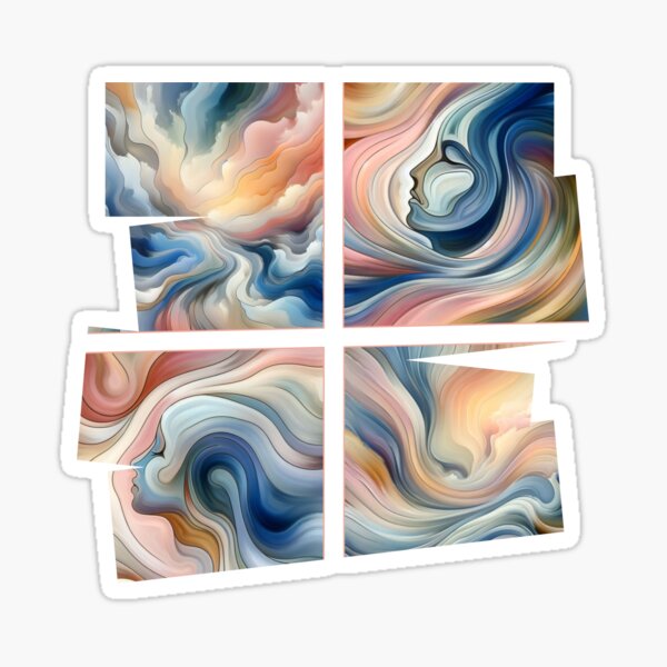 Item preview, Abstract artpiece, fantasy women face, pastell  designed and sold by Coolparrotgirl.