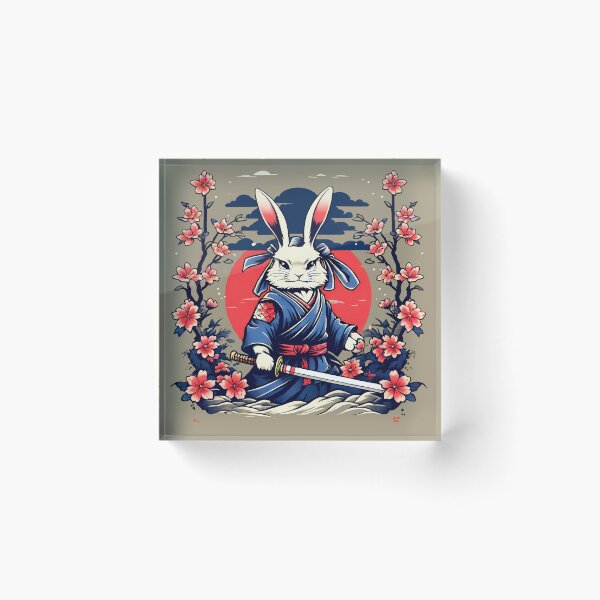 Item preview, Japanese Samurai Rabbit Tattoo, Kawaii Ninja Rabbit designed and sold by TaevasDesign.