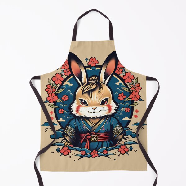 Item preview, Japanese Samurai Rabbit Tattoo, Kawaii Ninja Rabbit designed and sold by TaevasDesign.