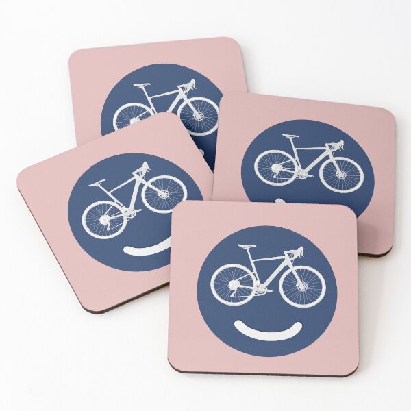 Item preview, Happy Gravel Bike blue face designed and sold by Gravelymas.