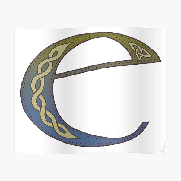 Celtic Knotwork Alphabet - Letter E Poster