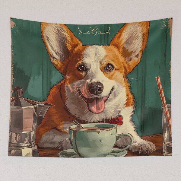 Item preview, 40 Party Crew - 40 Year Old 1984 Funny Corgi Dog Coffee 40th Birthday designed and sold by SecretDicer.