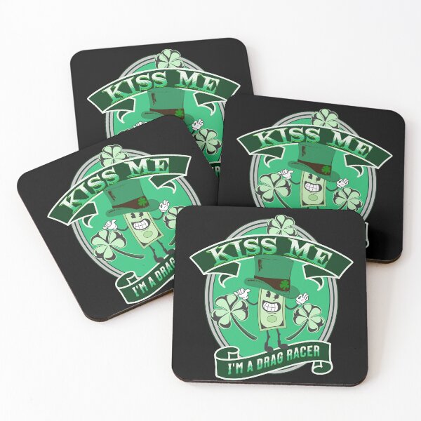 Item preview, Kiss Me I'm A Drag Racer Lucky Clover Shamrock Leprechaun St Patrick's Day St Paddy's Day Funny Drag Racing designed and sold by CarantinedChaos.