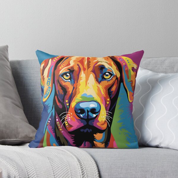 Item preview, Rhodesian ridgeback dog portraits drawing. animal colorful. Animal throw pillow.  designed and sold by formform.