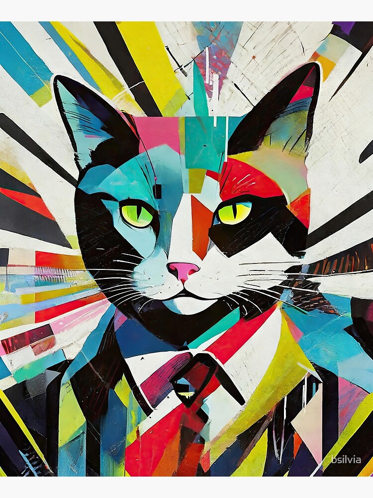 Thumbnail 6 of 6, Apron, Mosaic Feline Fascination - A Vivid Anarchy of Colors Art Print designed and sold by bsilvia.