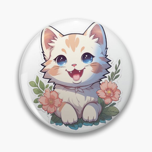 Item preview, Beaming kitten with flowers designed and sold by smartart42.