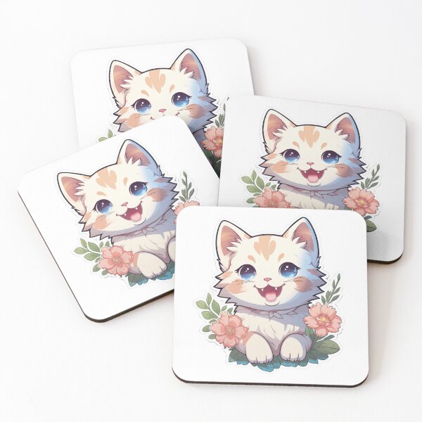 Item preview, Beaming kitten with flowers designed and sold by smartart42.