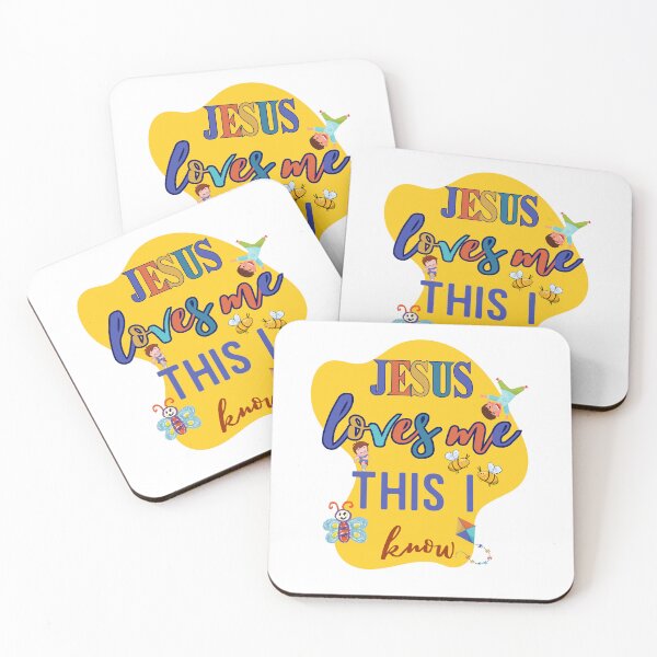 Item preview, Blue and Yellow Playful Fun Jesus Loves Me Cute Kids Shirt designed and sold by FreedByJesus.