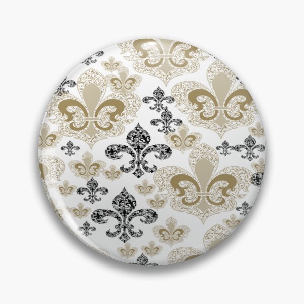Item preview, Fleur De Lis White/Black and Gold designed and sold by BerryBerryBaby.