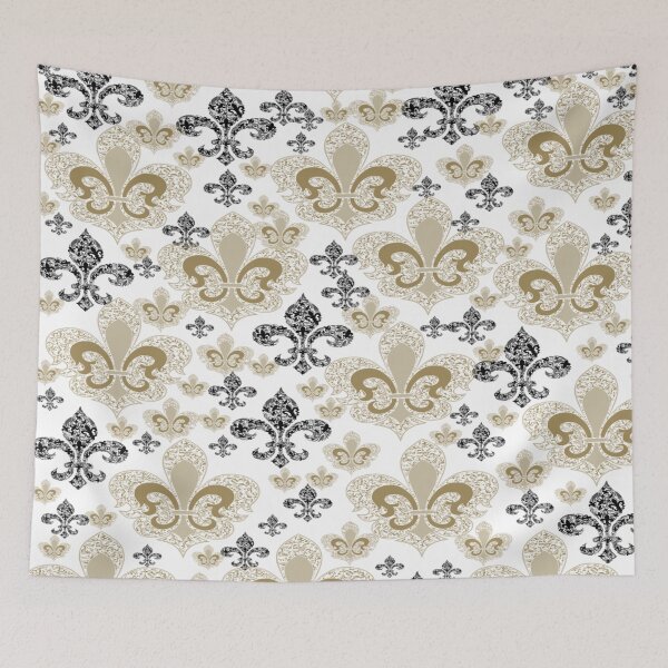 Item preview, Fleur De Lis White/Black and Gold designed and sold by BerryBerryBaby.