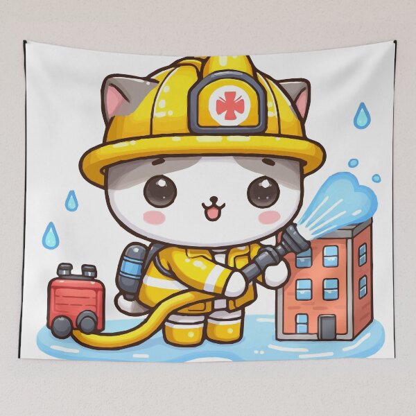 Item preview, Firefighter Kitten to the Rescue designed and sold by Gacram.