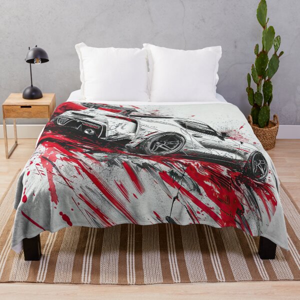 Item preview, Dynamic Illustration of a Toyota Supra With Red Splatter Effect designed and sold by Jerhus.
