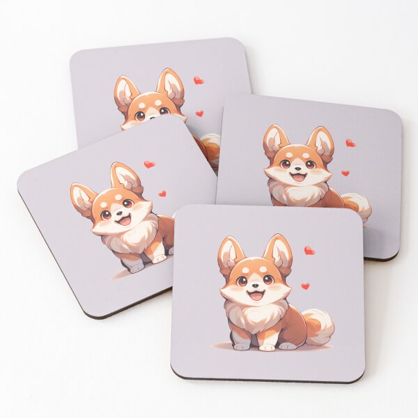 Item preview, Cute Kawaii Happy Corgi Puppy with Hearts Dog in Love designed and sold by CozyKawaiiArt.