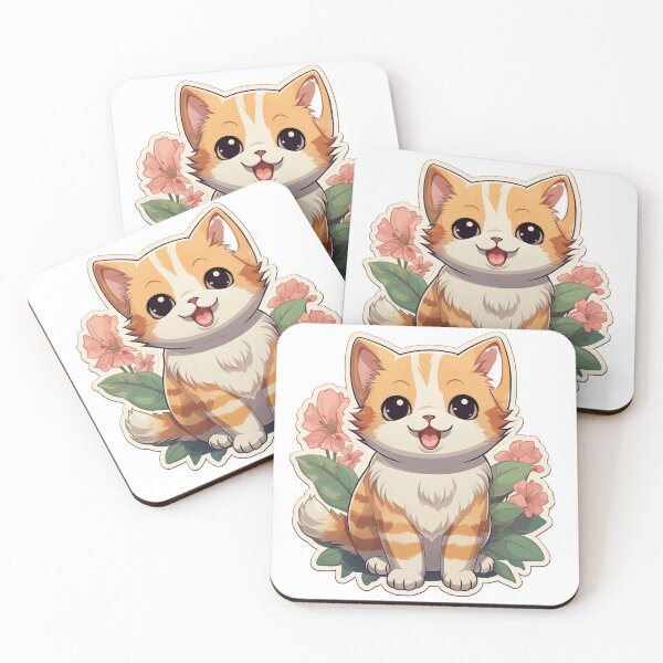 Item preview, Playful kitten with flower decorations designed and sold by Smart Art 42.